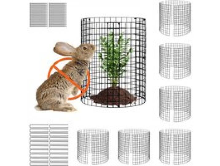 VEVOR 6er-Pack Pflanzenschutz vor Tieren, 32 cm Durchmesser x 35 cm Höhe, Pflanzenschutz aus Hühnerdraht, Pflanzenkäfige für Pflanzen im Freien, Blumen und Gemüse, hält Hasen, Hühner und Eichhörnchen fern, 18-teiliges Metallgeflecht