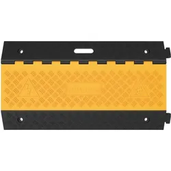 HP Autozubehör, Kabelschutz + Kabelführung, Schlauch- und Kabelbrücke L900xB500xH50mm Gummi schwarz/gelb 5 Kanäle (Kabelbrücke, 90 cm)
