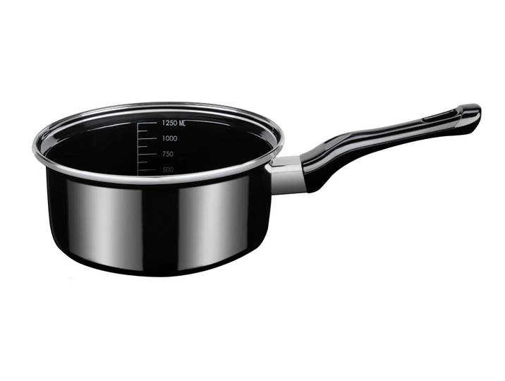 Kasserolle GSW Profi-Black-Star , schwarz, H:8cm Ø:16cm, Töpfe, Kasserolle, Induktion