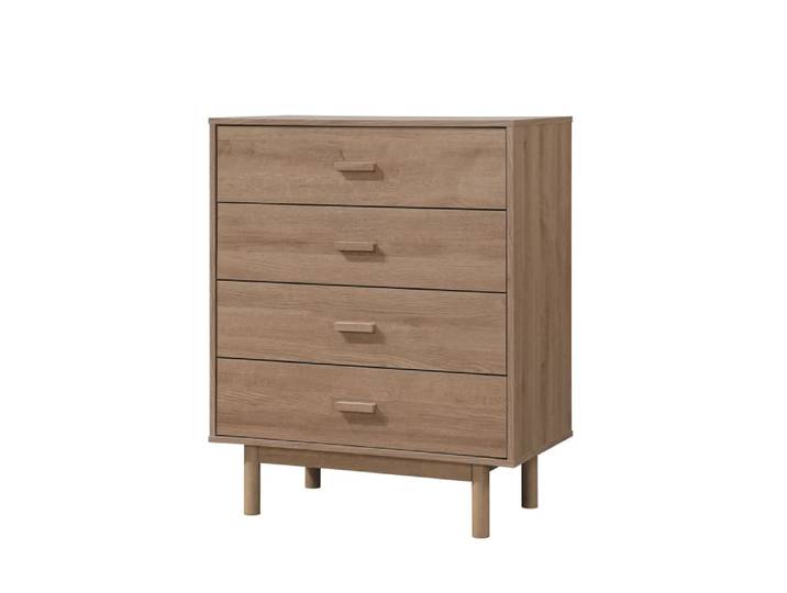 Commode avec 4 tiroirs en effet chêne