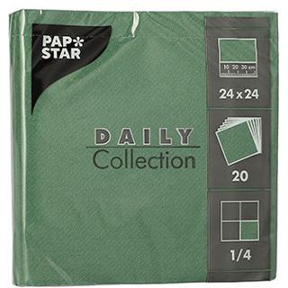 PAPSTAR Servietten Daily Collection grün 2-lagig 12,0 x 12,0 cm 20 St.