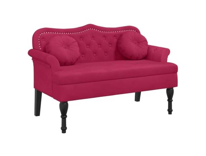vidaXL Sitzbank mit Kissen Weinrot 120,5x65x75 cm Samt