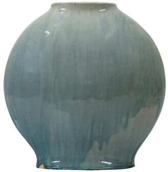 Artissance 10.2 in. H Flat Antique Green Porcelain Vintage Style Vase