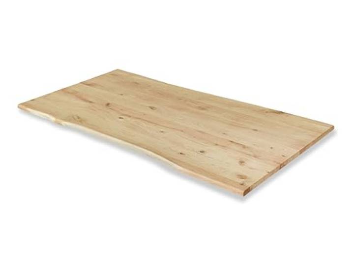LUMBERLAND Tischplatte Schreibtischplatte 140 x 80 cm - 100% Massivholz Eiche rustikal - original Baumkante - Naturbelassen