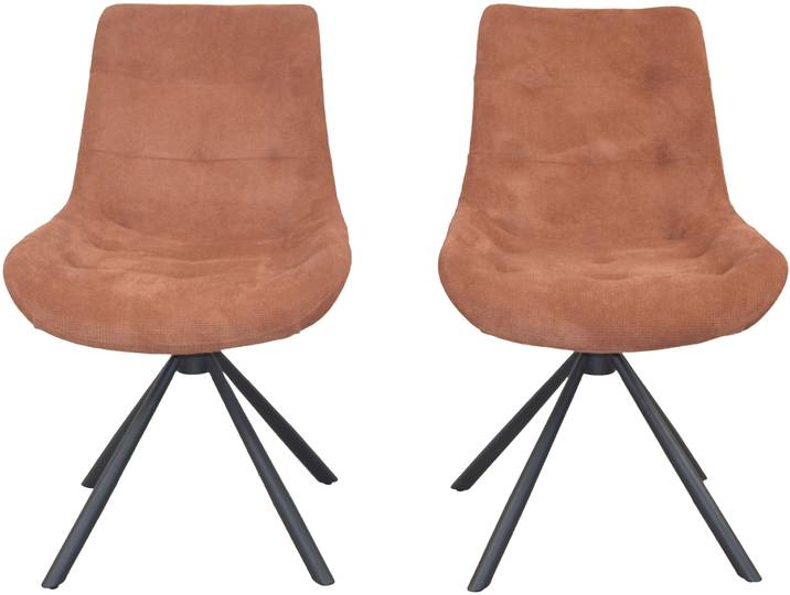 Polsterstuhl, orange (terra, schwarz, terra), B:62cm H:85cm T:55cm, HOFMANN LIVING AND MORE, Stühle, Polsterstuhl