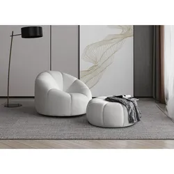 SESSEL RADIUS, Polstersessel Klassisch Loungesessel, Velours-Stoff Weiß