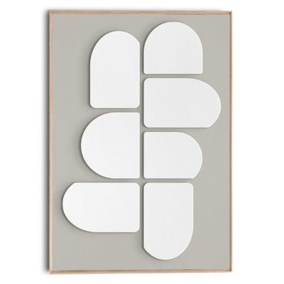 Wandbild REINDERS "Abstract lichtgrijs met wit", weiß (farbe bild(er): weiß), B:70cm H:100cm T:3cm, Bilder, Home Office - Weiß - MDF - Abstrakt - 70x100 cm