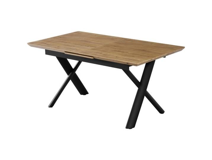 Livetastic Esstisch, Schwarz, Eiche, Metall, rechteckig, X-Form, 90x76x200 cm, Bsci, ausziehbar, Esszimmer, Tische, Esstische, Esstische ausziehbar