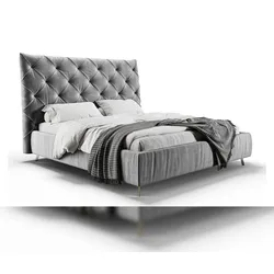 KAWOLA Bett ANNY Polsterbett Velvet silber 140x200cm