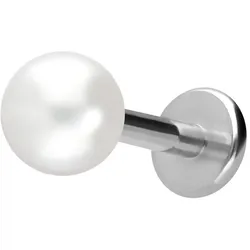 Titan Labret mit Innengewinde SYNTHETISCHE PERLE