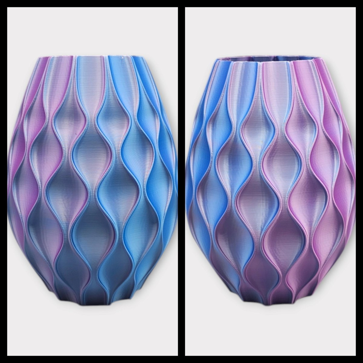 Layerzz Trendy Vaas Granaat voor droogbloemen en zijdebloemen - Meerkleurig lila en lichtblauw