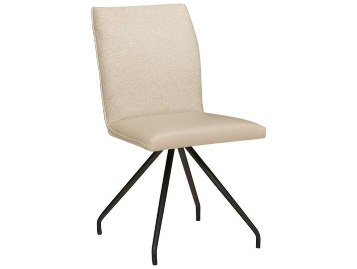 Moderano Stuhl, Beige, Metall, rund, 49x91x60 cm, fleckschutzimprägniert, Stoffauswahl, Typenauswahl, Esszimmer, Stühle, Esszimmerstühle, Vierfußstühle