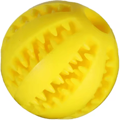 Inspire Picks Interactive Dog Treat Dispensing Ball Natural Rubber Puzzle Chew Toy yellow small 5cm