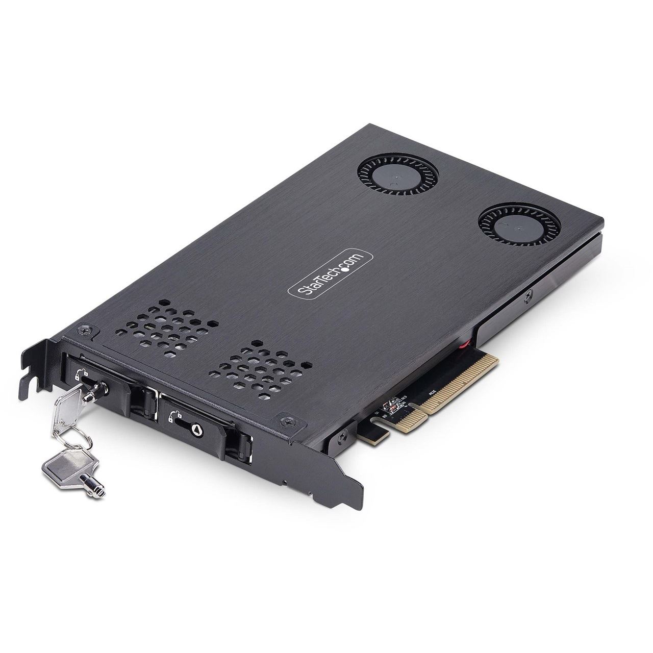 StarTech Dual-Bay M.2 NVMe SSD Removable Mobile Rack for PCIe x8 Slot - Schnittstellenadapter - M.2 NVMe Card / PCIe (NVMe) - PCIe 4.0 x8