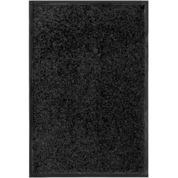 vidaXL Fußmatte Waschbar Schwarz 40x60 cm