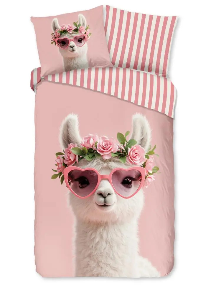 Pure Kinderdekbedovertrek Moni - Roze - 140 x 220 cm - 100% Polyester