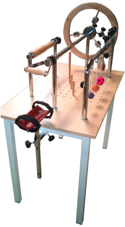 Mesa de mãos metálica: ideal para realizar exercícios de mecanoterapia