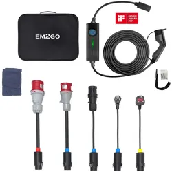 EM2GO mobiles Ladesystem für E-Fahrzeuge inkl. 5 Adapter