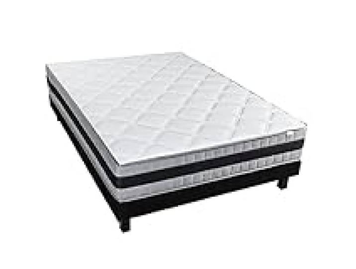Ensemble Matelas mémoire + sommier 90x190 Memo Luxe Hbedding - Mousse Haute densité + mémoire de Forme