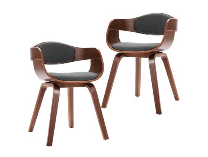 KGHERMDF Esszimmerstühle 2 STK. Bugholz Grau Stoff Weich gepolstert, Ergonomisches Design, Belastbar bis 110 kg, Einfache Montage