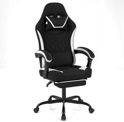 330 lbs Capacity Ergonomic Gaming Chair w/ Linkage Armrests Black