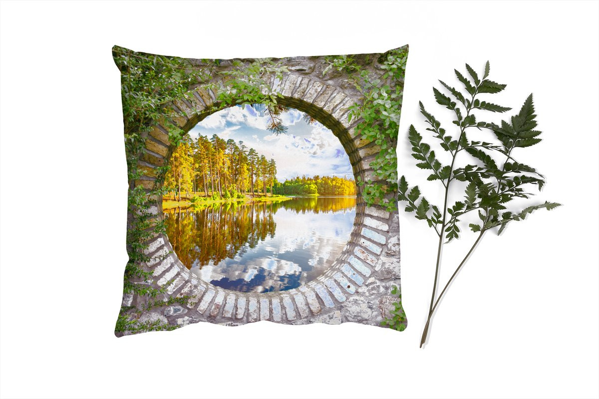 PillowMonkey Sierenkussen Bomen en Water - 40 x 40 cm