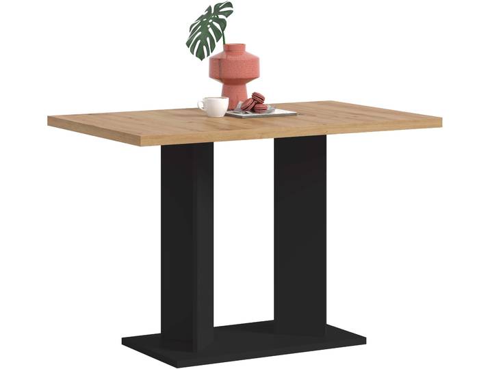 Esstisch HOME AFFAIRE GERO, 110x76x70 cm, mit Säulengestell , schwarz, artisan eiche nachbildung, H:76cm, Tische, Esstisch, Tisch, Esstisch, Esszimmer, Esszimmertisch, Küchetisch, Bartisch