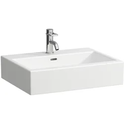 LAUFEN Living City Waschtisch, 1 Hahnloch mittig, mit Überlauf, 60x46 cm , weiß, H8174330001041