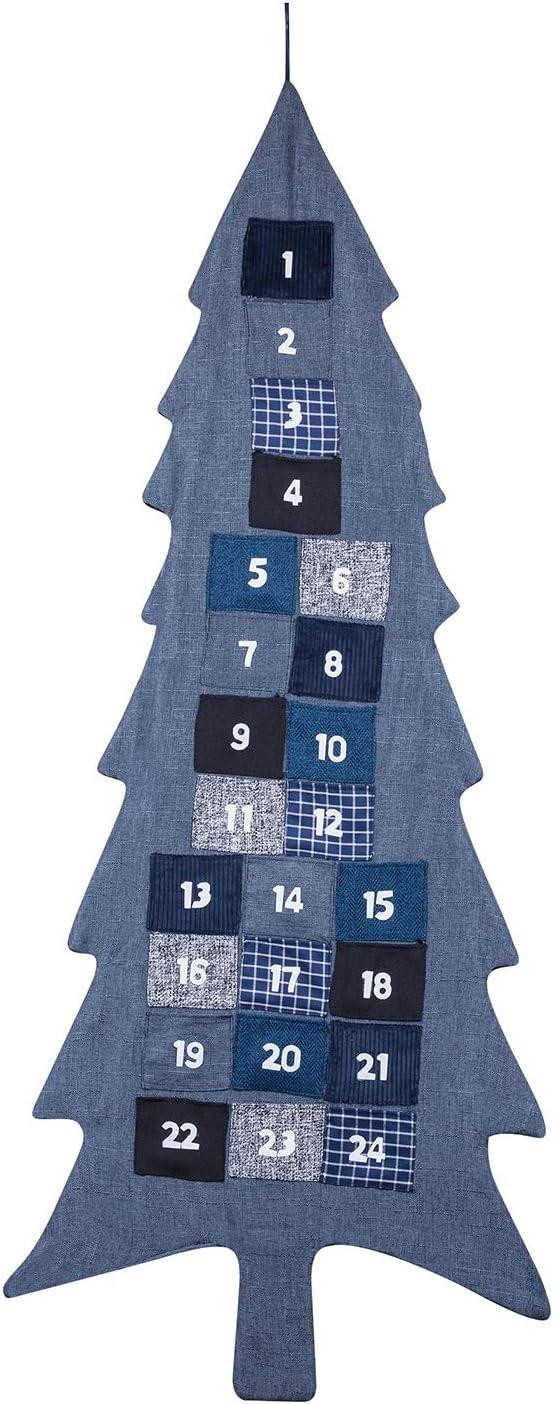 oCreon Adventskalender Kerstboom van stof om op te hangen - Doe-het-zelf kerstkalender voor volwassenen