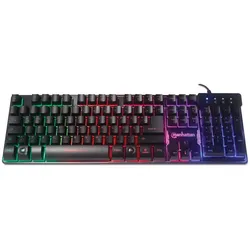 Manhattan Gaming-Tastatur mit LEDs und Metallunterseite - QWERTY Deutsch - schwarz