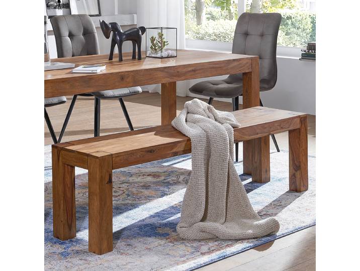 Massive Sitzbank Bozbay 160cm Braun/Sheesham Honig Hell