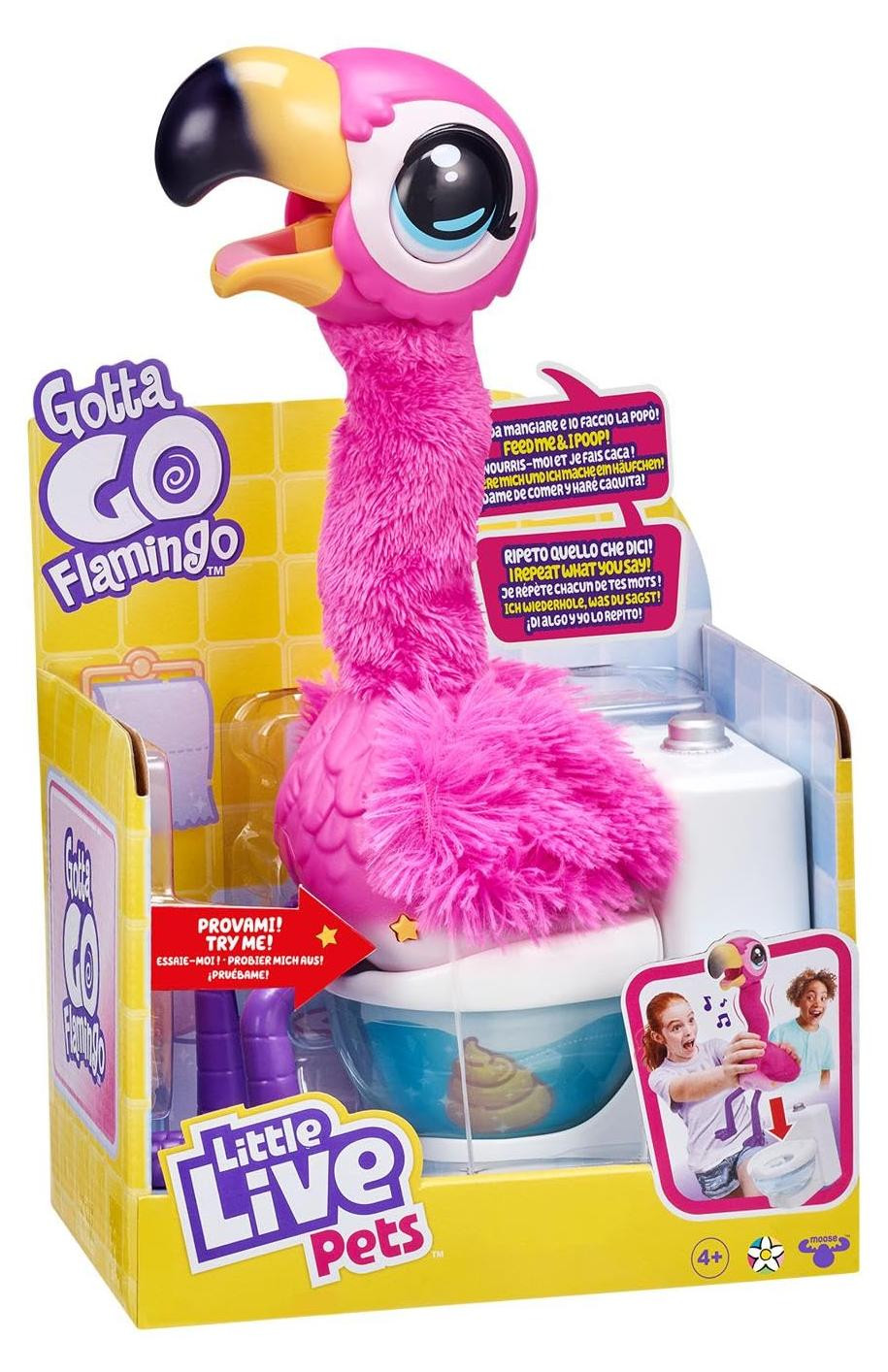 Little Live Pets Interactieve pluche flamingo met geluid en accessoires, 34,5 cm