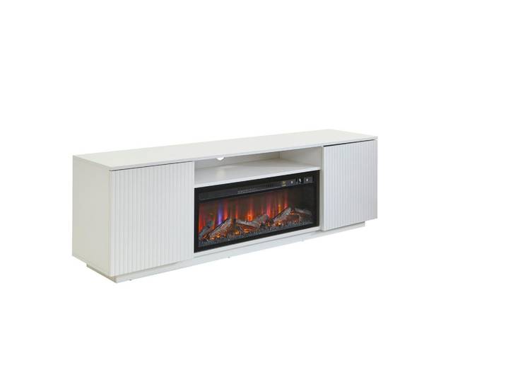 Xora Elektrokamin, Weiss, Metall, Glas, Holzwerkstoff, 163x52x40 cm, Bsci, Elektrogeräte, Heizgeräte