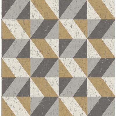 A-Street Prints Cerium Metallic Concrete Geometric Wallpaper