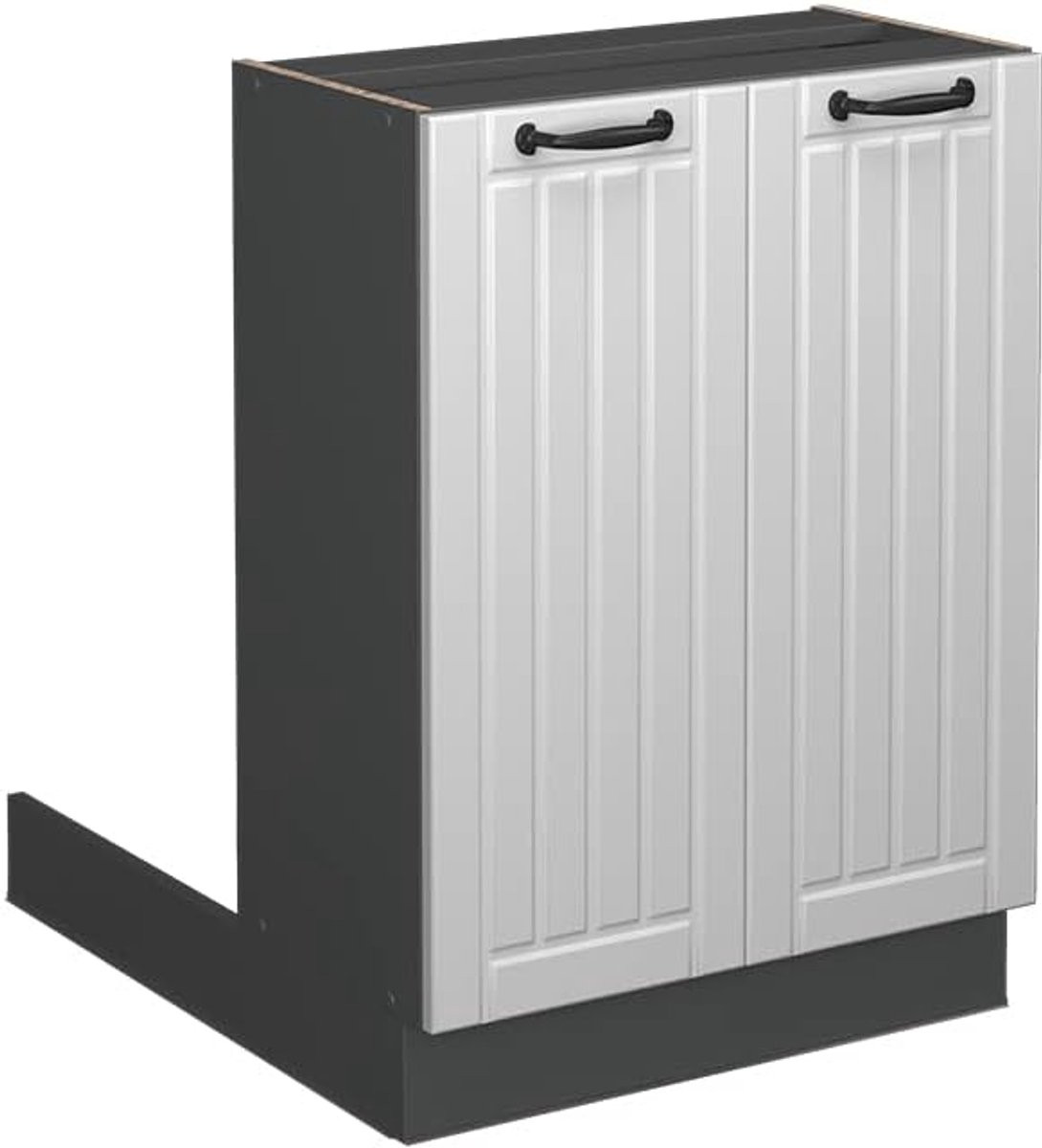 Keukeneiland Onderkast 60 cm Landhuiswit Antraciet - Keukenmodule
