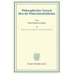 Philosophischer Versuch über die Wahrscheinlichkeiten., Fachbücher von Pierre Simon de Laplace