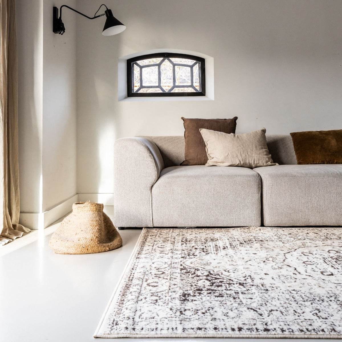 Modern Vintage Vloerkleed - Ovaal - Polypropyleen - Bruin/Beige