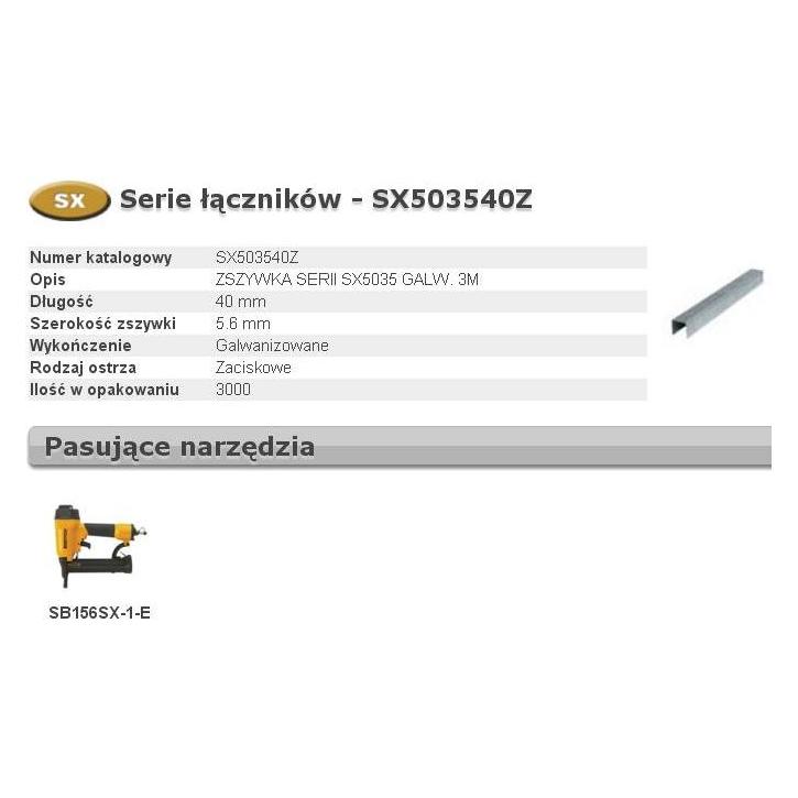 Bostitch Stanley SX503540Z Heftklammern Typ SX5035, 40 mm GALV 3000 Stück (32630891)
