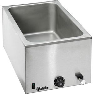 Bartscher Bain-Marie 200207, elektrisch, 1200W, mit Ablaufhahn, 1/1GN, 200mm