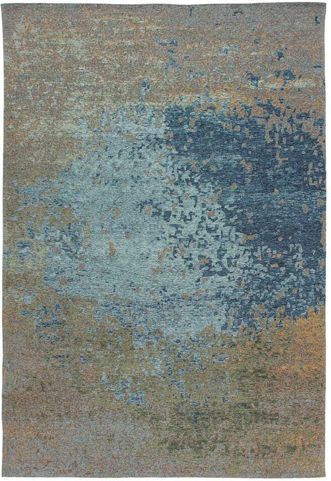 Pharao24.de Vintage Teppich in Taupe und Blau Kurzflor