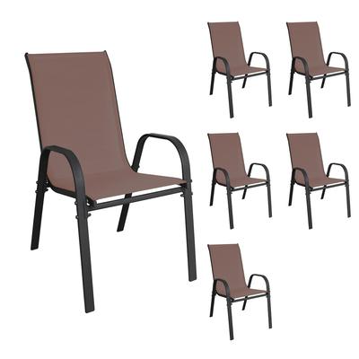 Mojawo Stapelstuhl Metall - Textilen Farbe Anthrazit - Braun