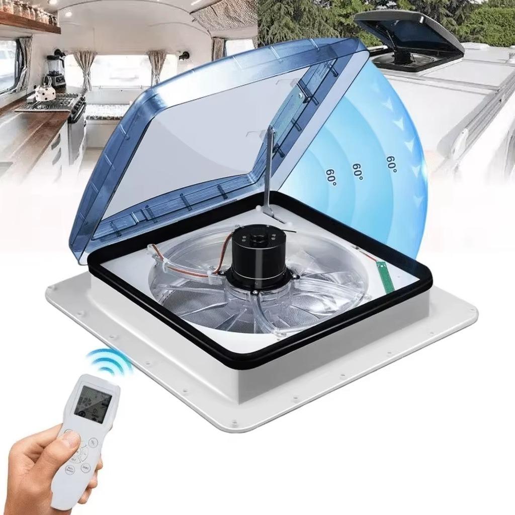 Dachventilator für Wohnmobil - 12 V - 40 cm - 10 Geschwindigkeiten - Fernbedienung - Regensensor