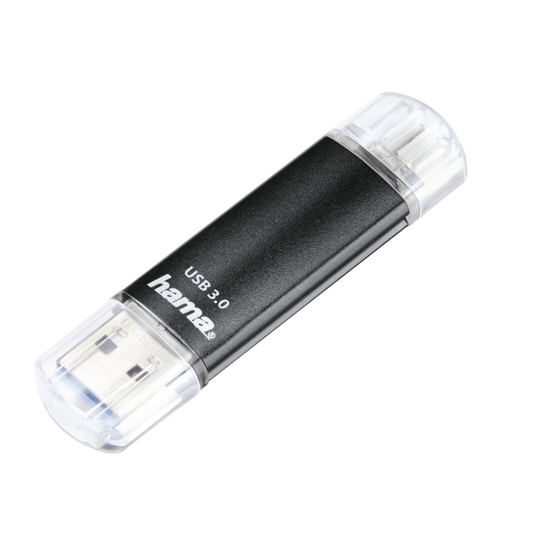 Hama 181099 Laeta Twin USB Type-A / Micro-USB Stick 128 GB (Schwarz) 00181099