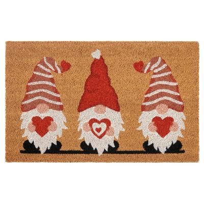 Fußmatte HANSE HOME "Kokos Gnome Heart, Türmatte", braun (kokos), B:40cm H:15mm L:70cm, Kokos, Teppiche, Fußmatte, Schmutzfangmatte, Rutschfest, Outdoor, Weihnachten, Kokosmatte, Zwerg