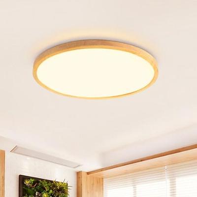 1-Licht 30 cm Unterputz Lichter Holz Bambus Holz Bambus Kreis Holz zeitgenössische LED 220-240v