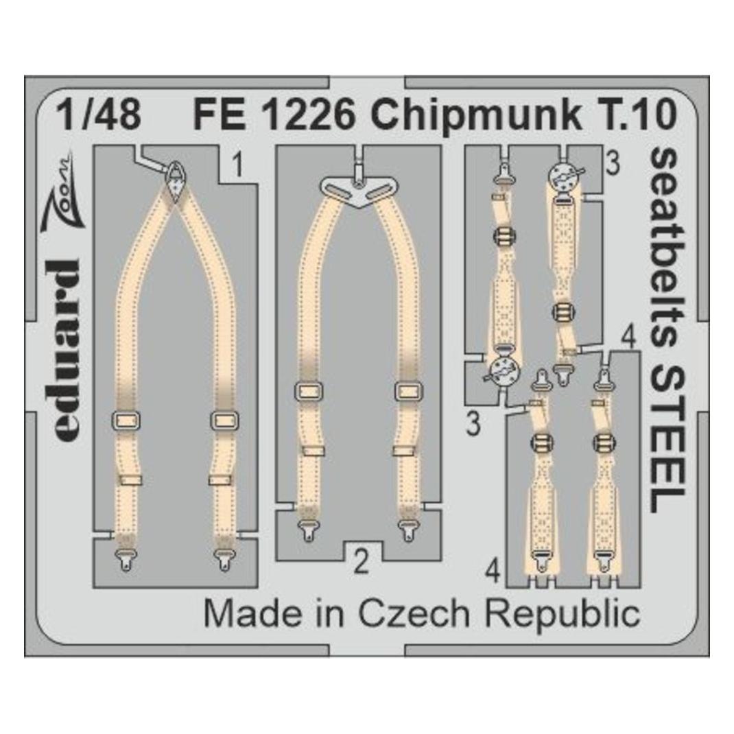 Eduard Chipmunk T.10 seatbelts STEEL for AIRFIX (FE1226)