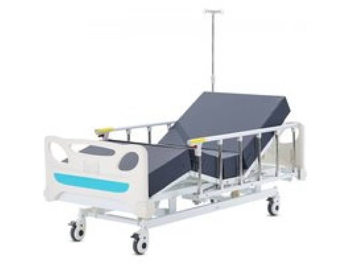 VEVOR Lit d'hôpital entièrement électrique, 3 fonctions, lit médical pour soins intensifs, charge 200 kg, avec matelas, potence IV, contrôleur portatif, roulettes verrouillables pour domicile, hôpital