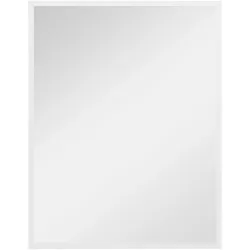 HOMCOM Badezimmerspiegel rechteckig dekorativ Wandmontage horizontal vertikal 70 x 90 cm weiß