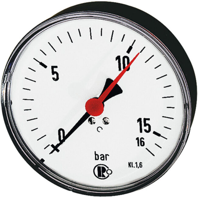 Riegler Standardmano., plastique, G 1/4 arrière centr., 0 - 2,5 bar, Ø 80 (233)