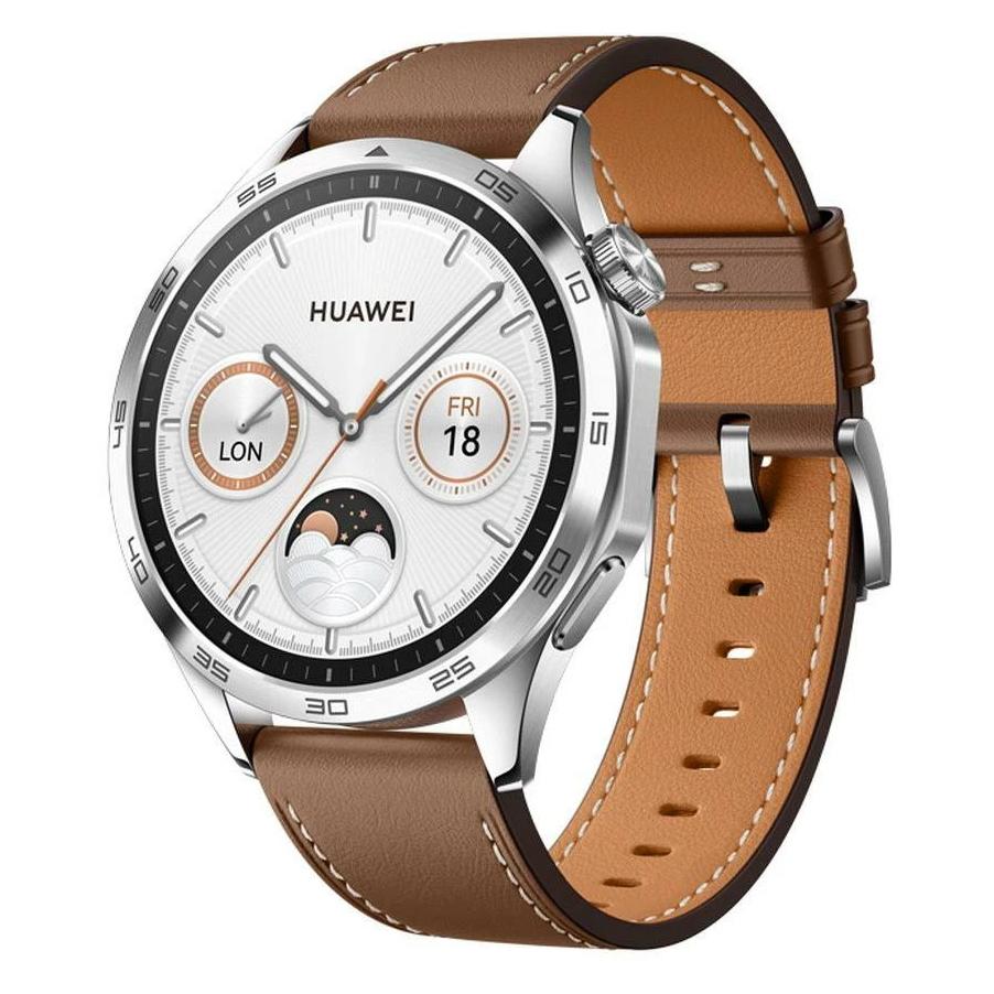 Huawei Watch GT 4 (46 mm, Edelstahl, Silber, ohne SIM) (HUD00GT4B)